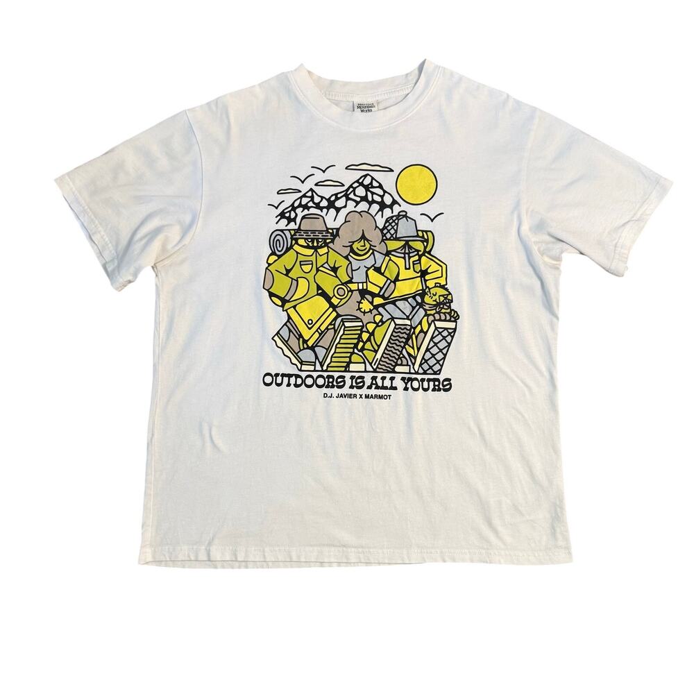 Marmot x DJ Javier Outdoors is All Yours Heavyweight Tee Hike White Unisex Large